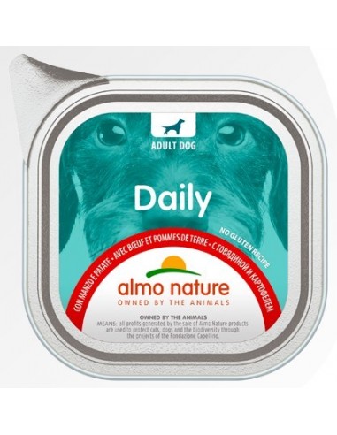 Almo Nature Dog - Dailymenu - Adult Dog - con Manzo e Patate - 300 gr - Vaschetta