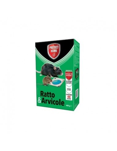 Protect Home - Esca rodenticida Ratto e Arvicole - 48 esche - 480g