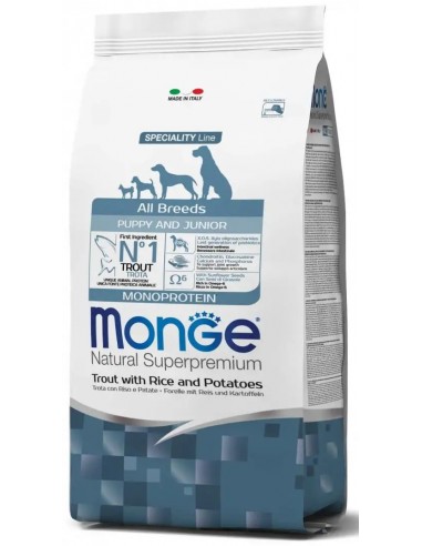 Monge Cane - Speciality Line - All Breeds PUPPY Monoprotein Trota con Riso e Patate - 12 Kg